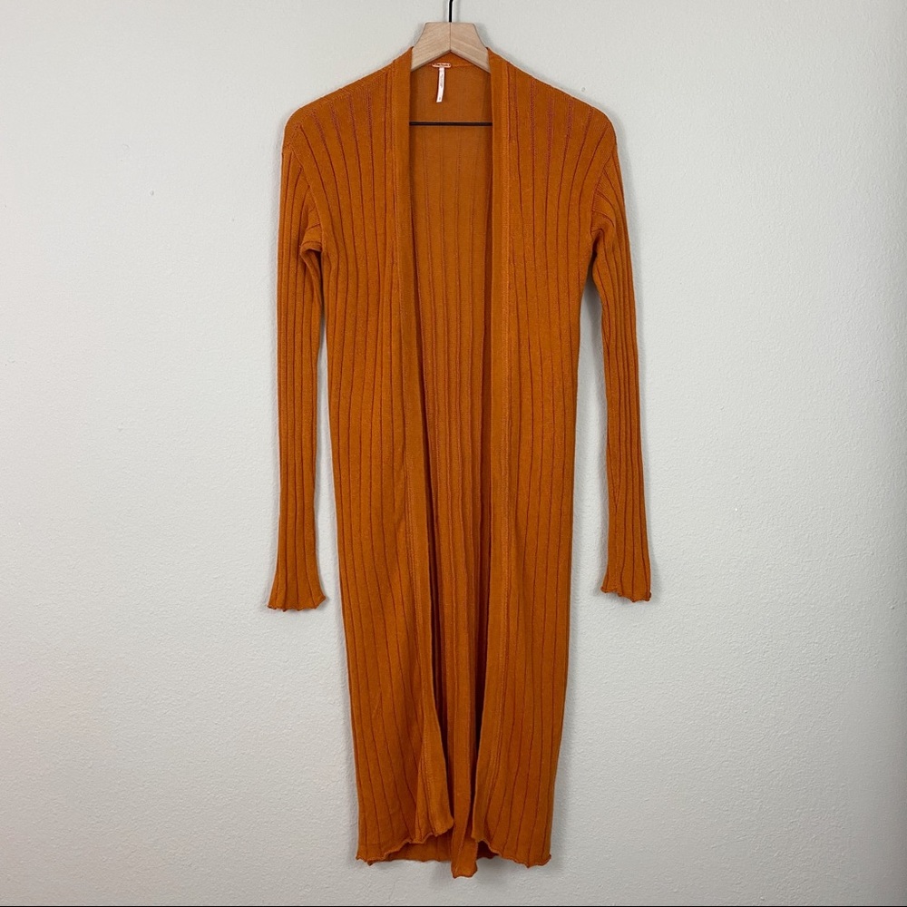 {free people} ribby rib linen blend cardigan - Picture 3 of 12